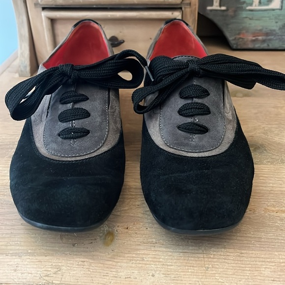 Pas de Rouge Leather Lace-Up Shoes Oxfords Flats Made in Italy Size 39.5/9 Suede - Picture 3 of 11